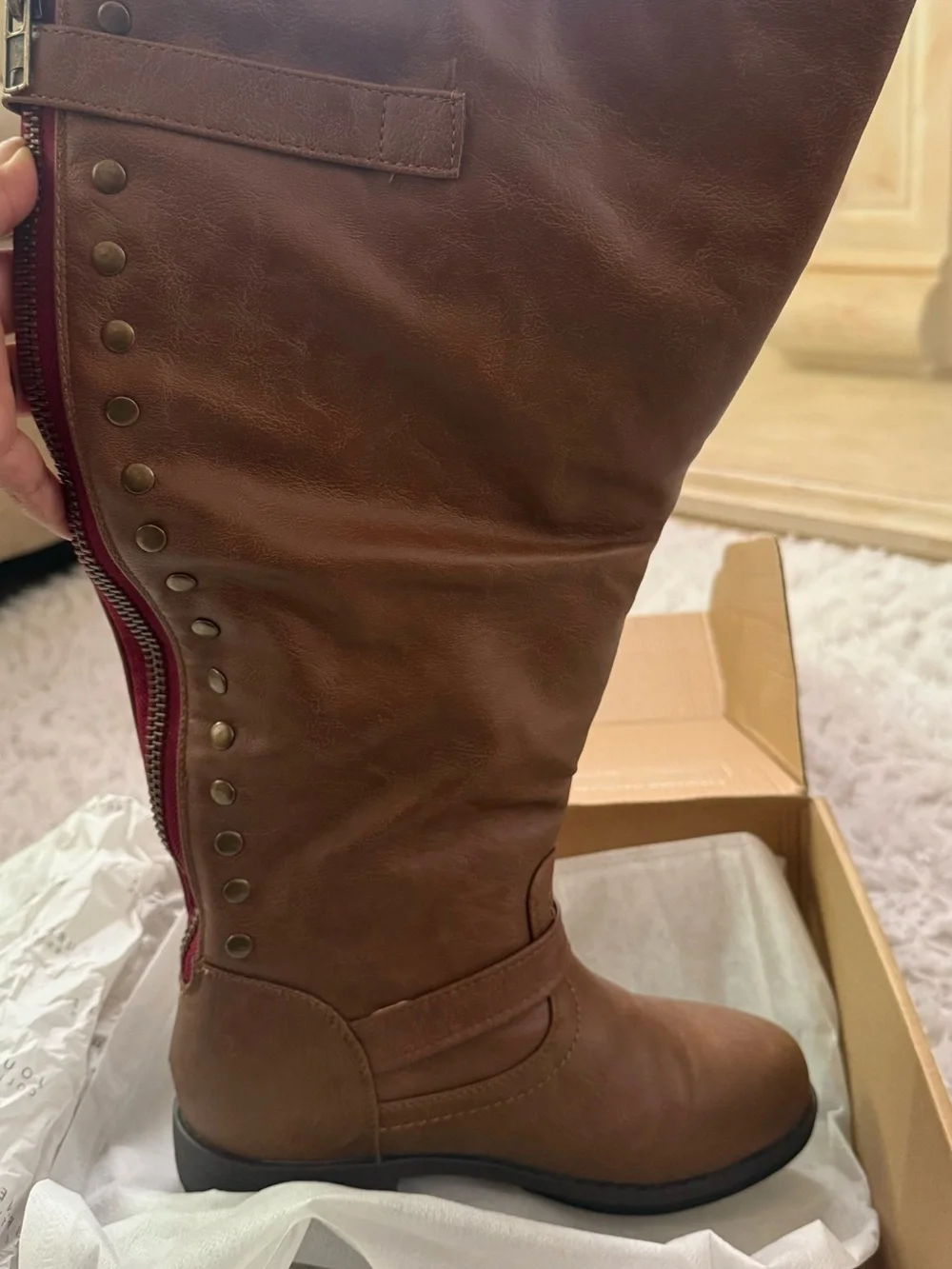 Journee Collection Over-The-Knee Boots Chestnut